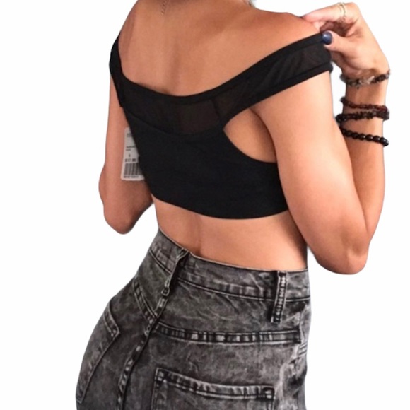 Forever 21 Other - Black mesh off the shoulder swim top